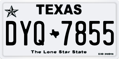 TX license plate DYQ7855