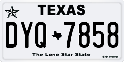 TX license plate DYQ7858