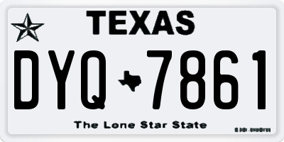 TX license plate DYQ7861