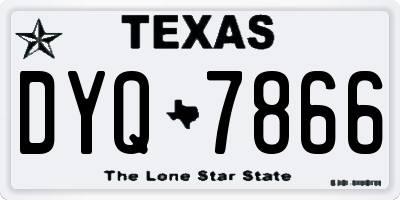 TX license plate DYQ7866