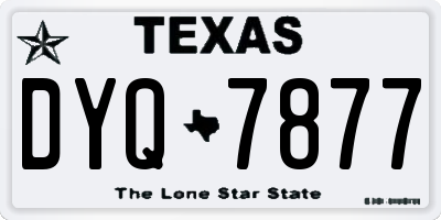 TX license plate DYQ7877