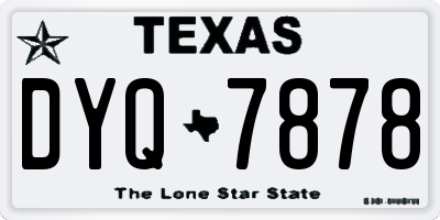 TX license plate DYQ7878