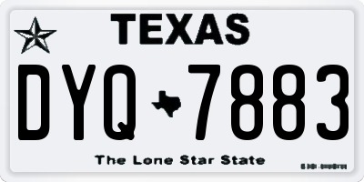 TX license plate DYQ7883