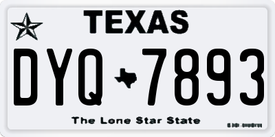 TX license plate DYQ7893