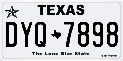 TX license plate DYQ7898