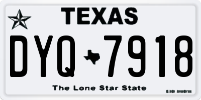 TX license plate DYQ7918