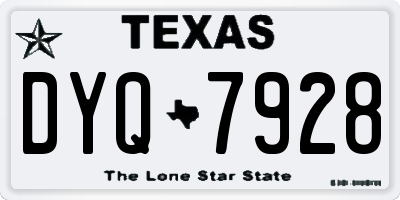 TX license plate DYQ7928
