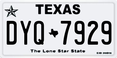 TX license plate DYQ7929