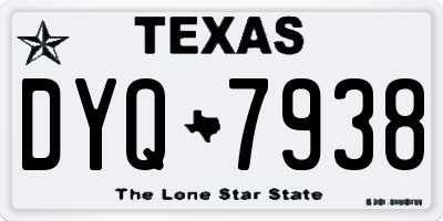 TX license plate DYQ7938