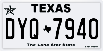 TX license plate DYQ7940