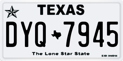 TX license plate DYQ7945