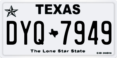 TX license plate DYQ7949