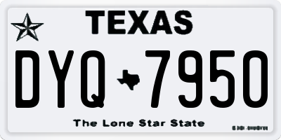 TX license plate DYQ7950
