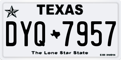 TX license plate DYQ7957