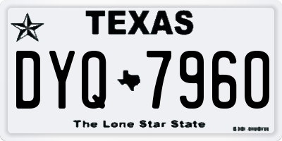 TX license plate DYQ7960