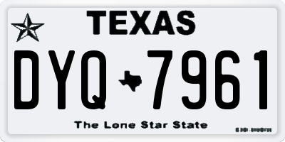 TX license plate DYQ7961