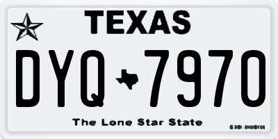 TX license plate DYQ7970