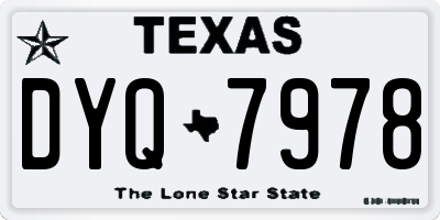 TX license plate DYQ7978
