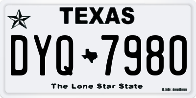 TX license plate DYQ7980