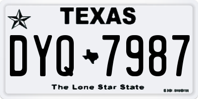 TX license plate DYQ7987