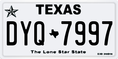 TX license plate DYQ7997