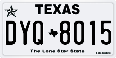 TX license plate DYQ8015