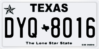 TX license plate DYQ8016