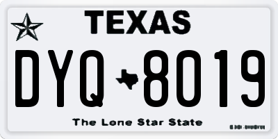 TX license plate DYQ8019