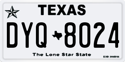TX license plate DYQ8024