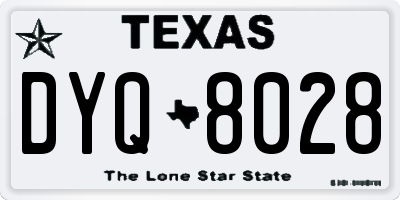 TX license plate DYQ8028