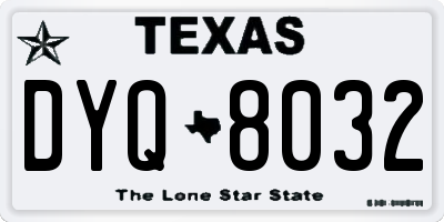 TX license plate DYQ8032