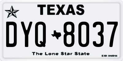 TX license plate DYQ8037