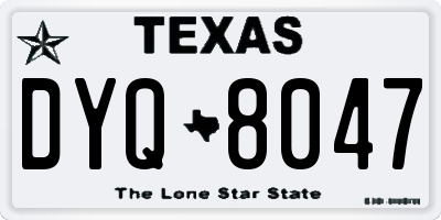 TX license plate DYQ8047