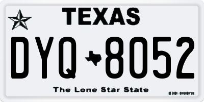 TX license plate DYQ8052