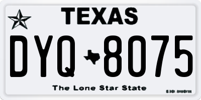 TX license plate DYQ8075