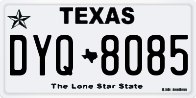 TX license plate DYQ8085