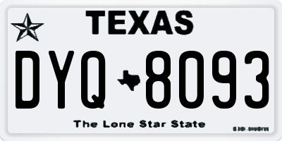 TX license plate DYQ8093