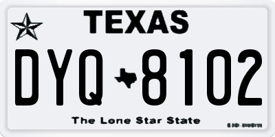 TX license plate DYQ8102