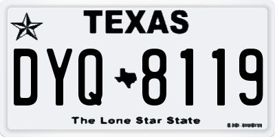 TX license plate DYQ8119