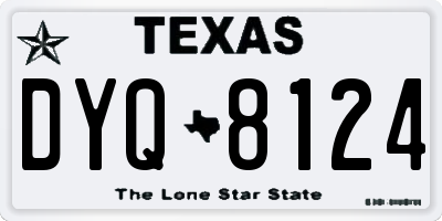 TX license plate DYQ8124
