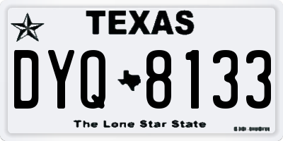 TX license plate DYQ8133