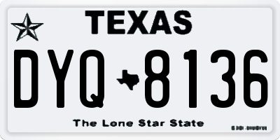 TX license plate DYQ8136