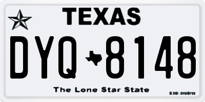 TX license plate DYQ8148