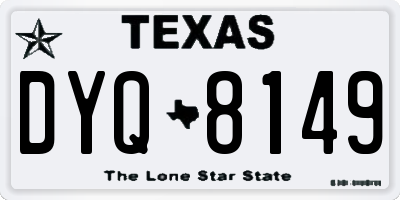 TX license plate DYQ8149
