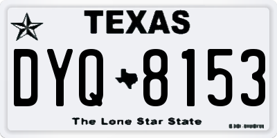 TX license plate DYQ8153