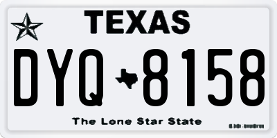 TX license plate DYQ8158