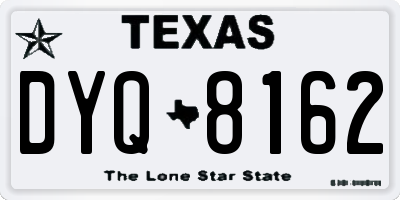 TX license plate DYQ8162
