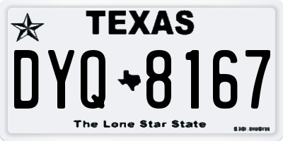 TX license plate DYQ8167
