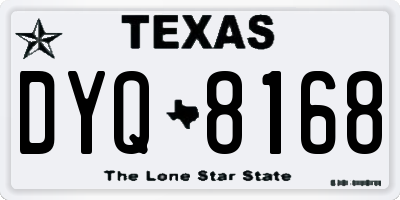 TX license plate DYQ8168
