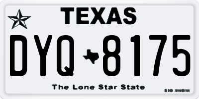 TX license plate DYQ8175